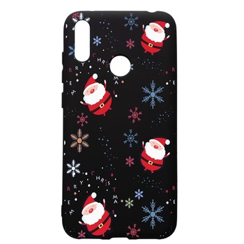 Husa de protectie Huawei Y7 2019, Xmas, silicon, cu interiorul din material textil, protectie camera, PB308 Husa de protectie Huawei Y7 2019, Xmas, silicon, cu interiorul din material textil, protectie camera, PB308