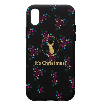 Husa de protectie Apple iPhone XR, Xmas, silicon, cu interiorul din material textil, protectie camera, PB313 Husa de protectie Apple iPhone XR, Xmas, silicon, cu interiorul din material textil, protectie camera, PB313