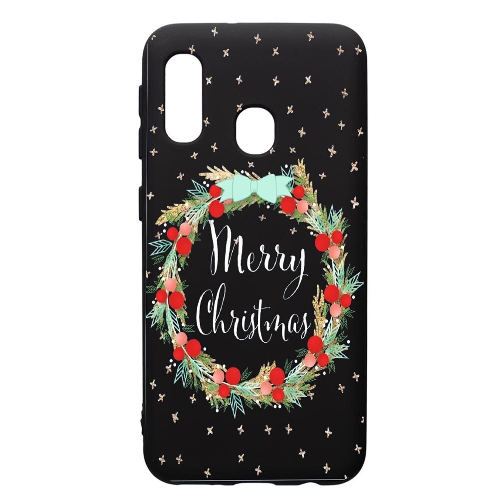Husa de protectie Samsung Galaxy A20E, Xmas, silicon, cu interiorul din material textil, protectie camera, PB312