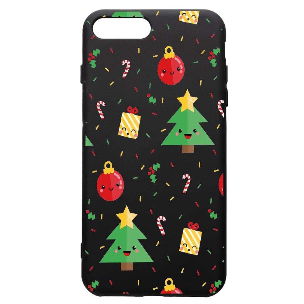 Husa de protectie Apple iPhone 8 Plus / iPhone 7 Plus, Xmas, silicon, cu interiorul din material textil, protectie camera, PB309