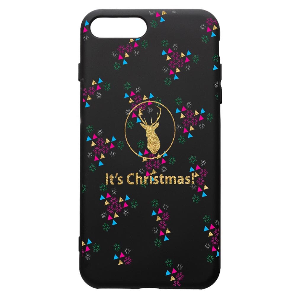 Husa de protectie Apple iPhone 8 Plus / iPhone 7 Plus, Xmas, silicon, cu interiorul din material textil, protectie camera, PB313