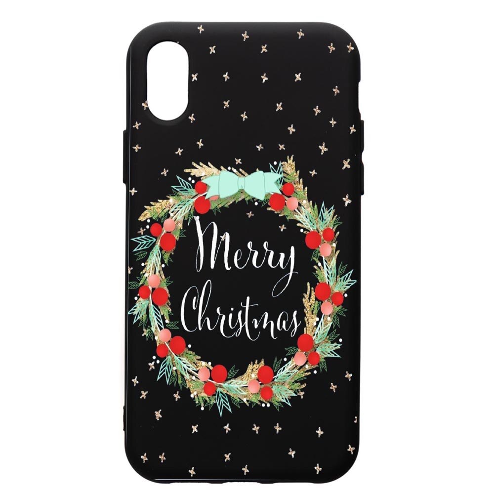 Husa de protectie Apple iPhone XS / iPhone X, Xmas, silicon, cu interiorul din material textil, protectie camera, PB312