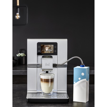 Espressor automat Krups Intuition Preference+ EA875E10, 1450W, Accesoriu pentru spumarea laptelui, 15 bauturi, Ecran tactil, Tehnologie Quattro Force, Retete favorite, Argintiu