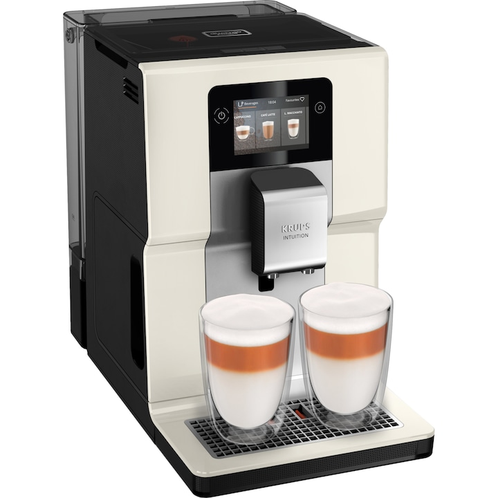 Кафеавтомат Krups Intuition Preference EA872A10, 11 bar, 1450 W, Аксесоар за разпенване на мляко, Touch screen, Технология Quattro Force
