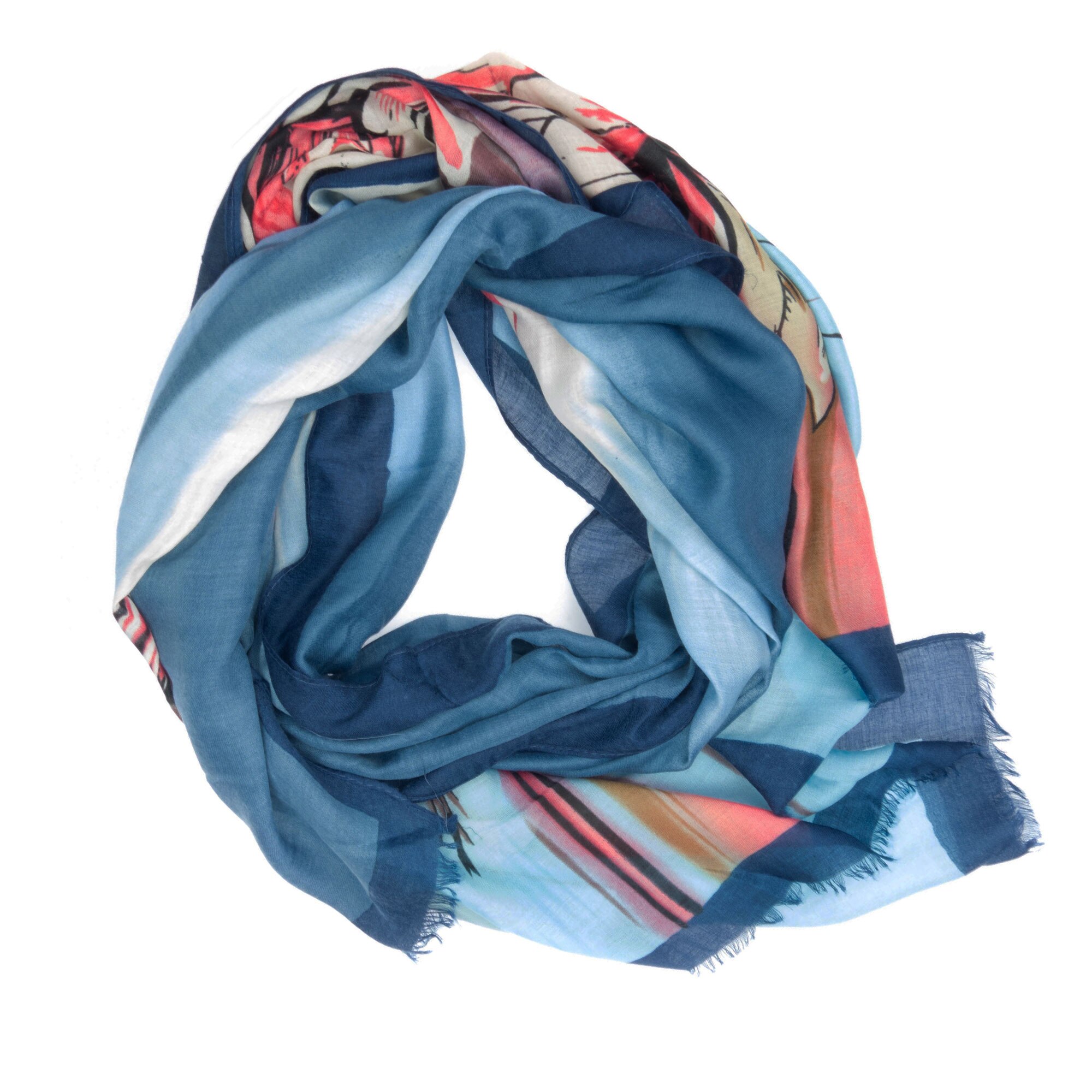 Esarfa, de dama, Buticcochet, cu imprimeu floral multicolor, 80x180 cm - ES545