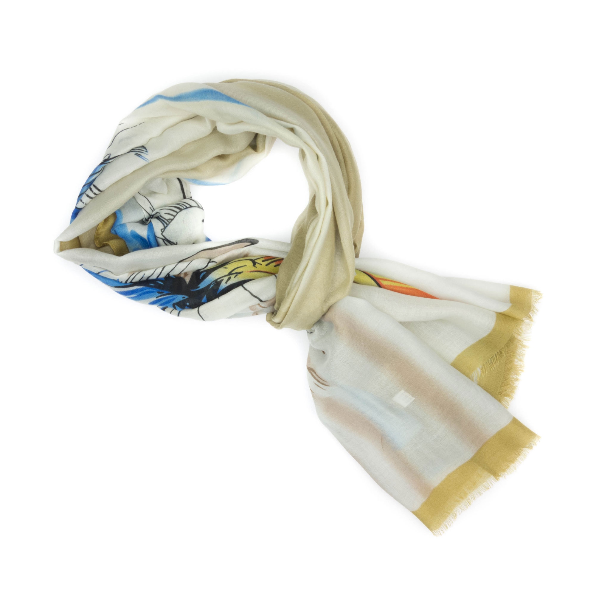 Esarfa, de dama, Buticcochet, cu imprimeu floral multicolor, 80x180 cm - ES542