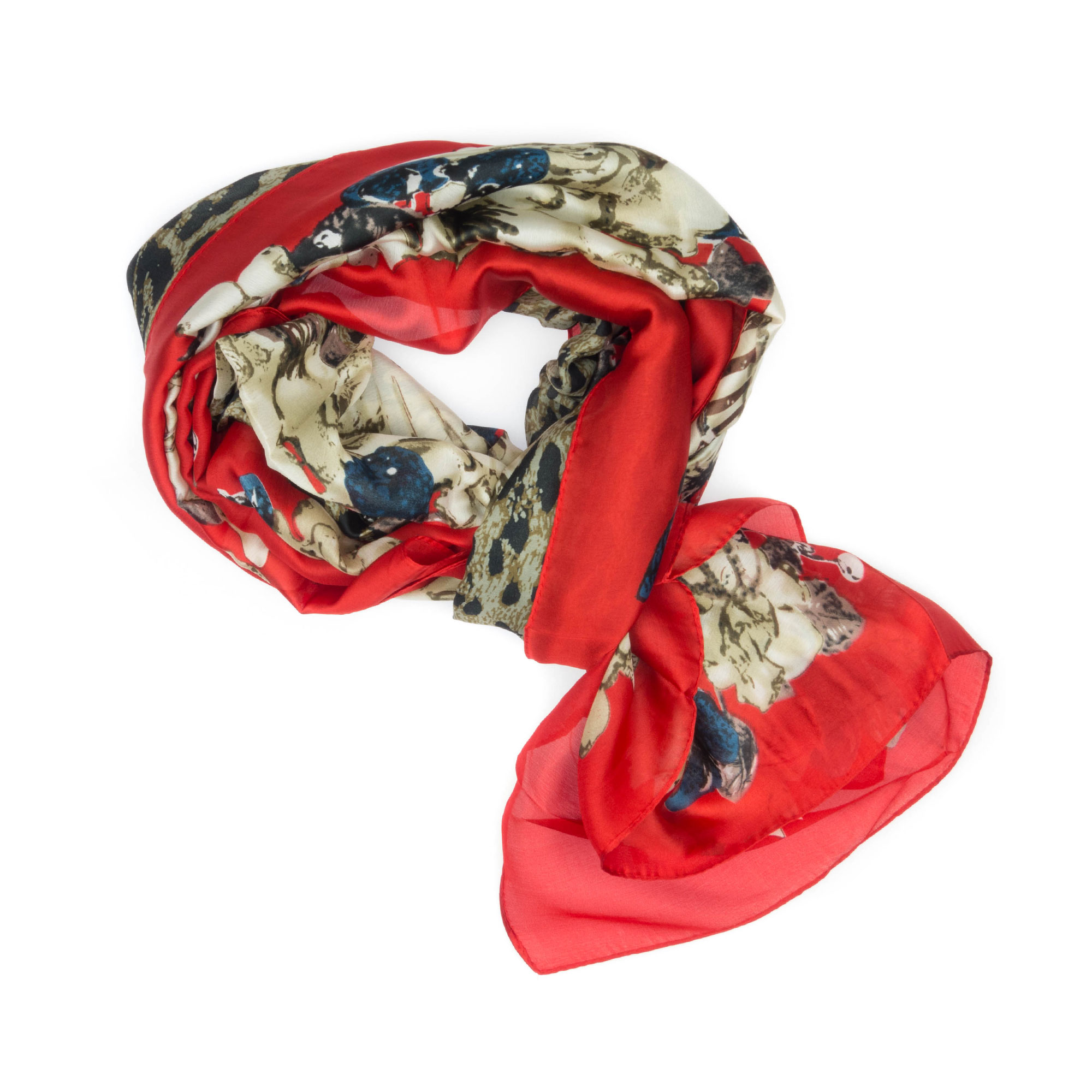 Esarfa de dama, Buticcochet, 100% matase, 180 x 90 cm, Multicolor- ES538