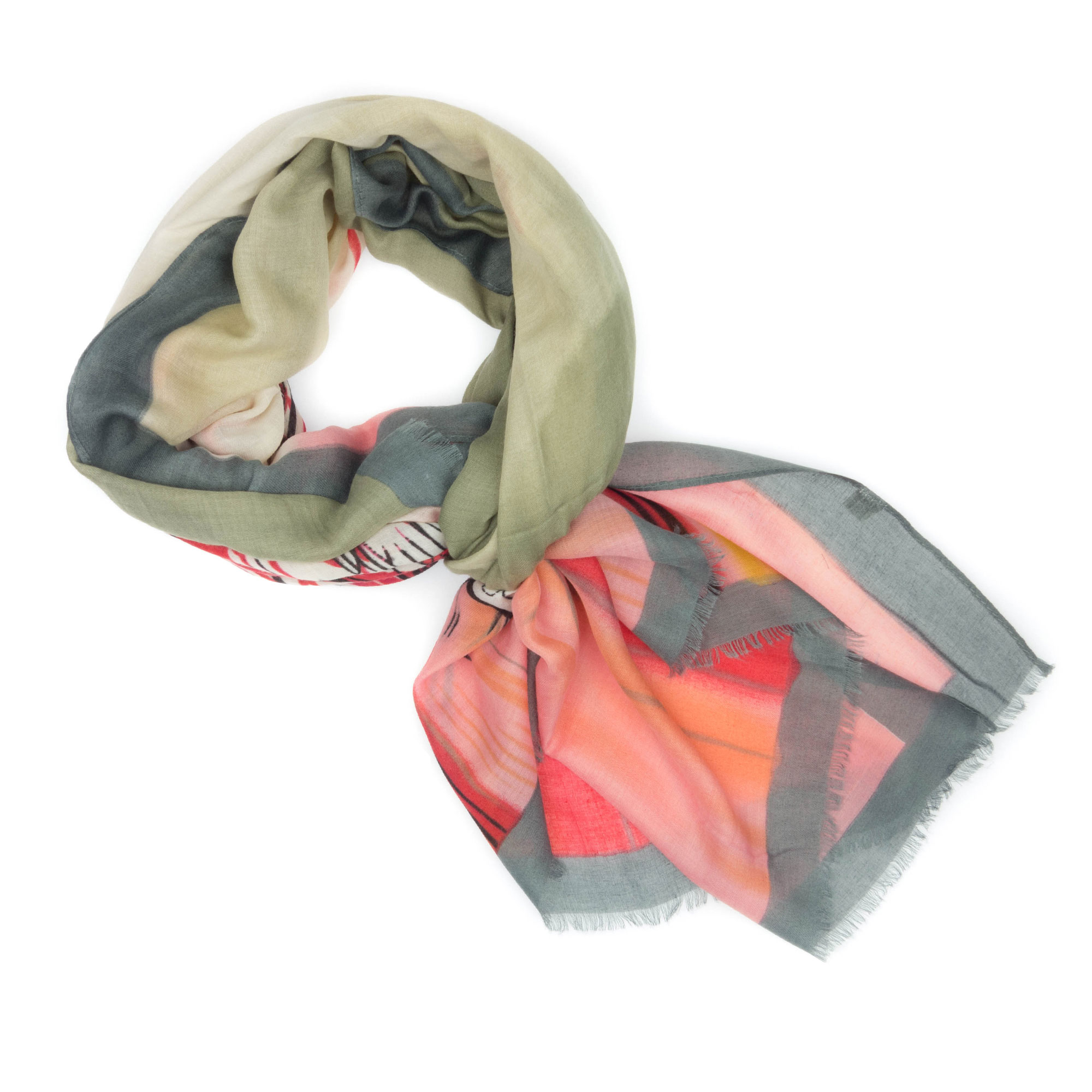 Esarfa, de dama, Buticcochet, cu imprimeu floral multicolor, 80x180 cm - ES547