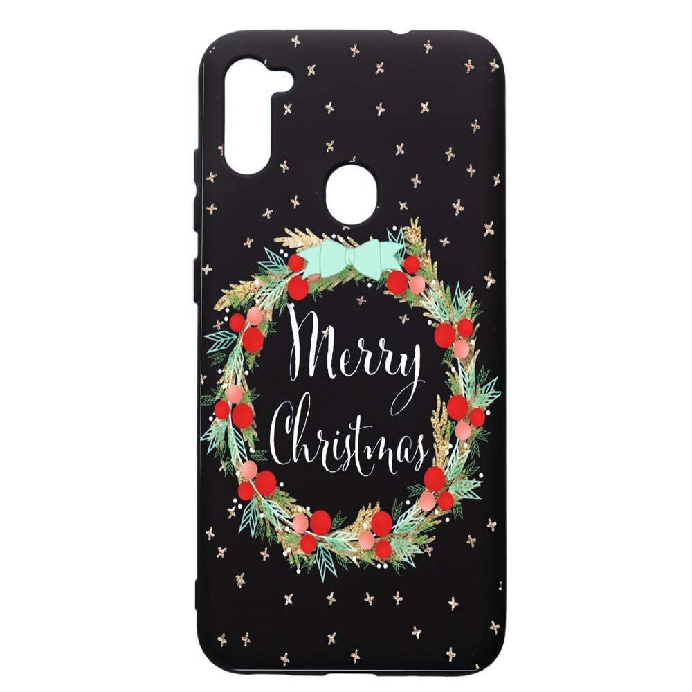 Husa de protectie Samsung Galaxy A11, Xmas, silicon, cu interiorul din material textil, protectie camera, PB312
