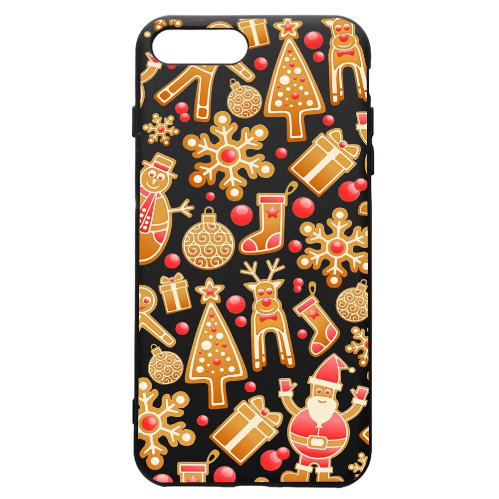 Husa de protectie Apple iPhone 8 Plus / iPhone 7 Plus, Xmas, silicon, cu interiorul din material textil, protectie camera, PB317