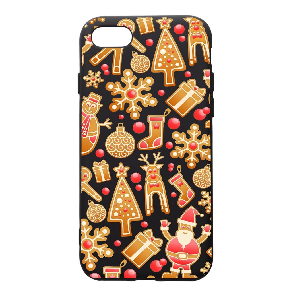 Husa de protectie Apple iPhone SE 2 / iPhone 8 / iPhone 7, Xmas, silicon, cu interiorul din material textil, protectie camera, PB317
