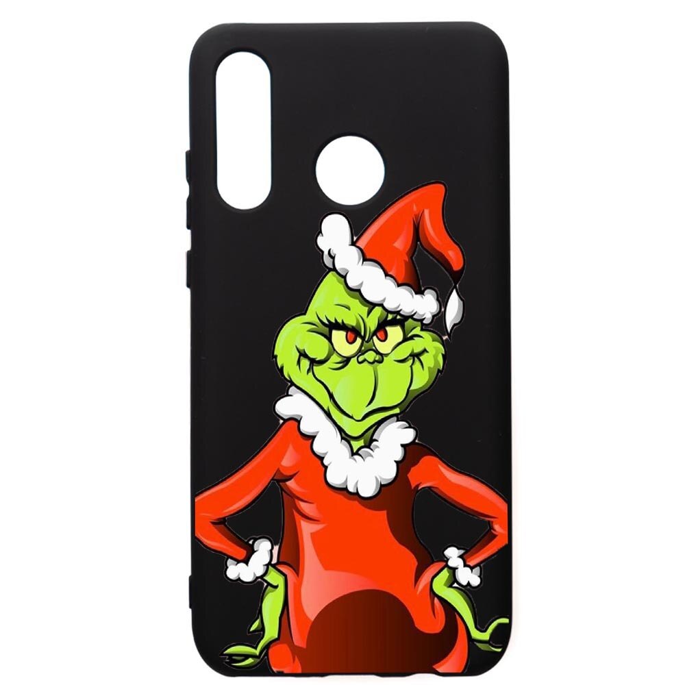 Husa de protectie Huawei P30 Lite, Xmas Grinch, silicon, cu interiorul din material textil, protectie camera, PB322