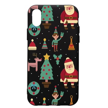 Husa de protectie Apple iPhone XS Max, Xmas, silicon, cu interiorul din material textil, protectie camera, PB320 Husa de protectie Apple iPhone XS Max, Xmas, silicon, cu interiorul din material textil, protectie camera, PB320