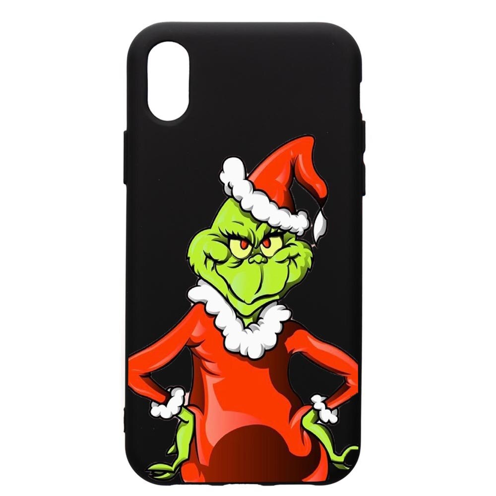 Husa de protectie Samsung Galaxy A01, Xmas Grinch, silicon, cu interiorul din material textil, protectie camera, PB322