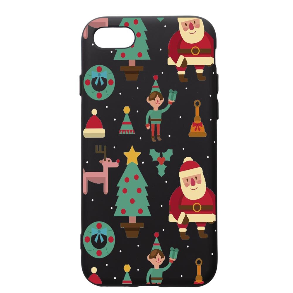 Husa de protectie Apple iPhone SE 2 / iPhone 8 / iPhone 7, Xmas, silicon, cu interiorul din material textil, protectie camera, PB320