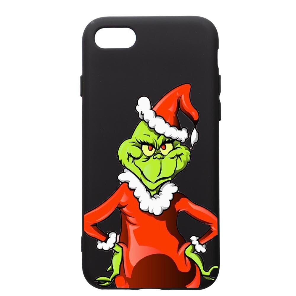Husa de protectie Apple iPhone SE 2 / iPhone 8 / iPhone 7, Xmas Grinch, silicon, cu interiorul din material textil, protectie camera, PB322