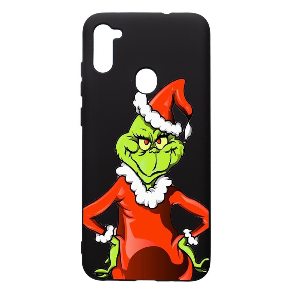 Husa de protectie Samsung Galaxy A11, Xmas Grinch, silicon, cu interiorul din material textil, protectie camera, PB322