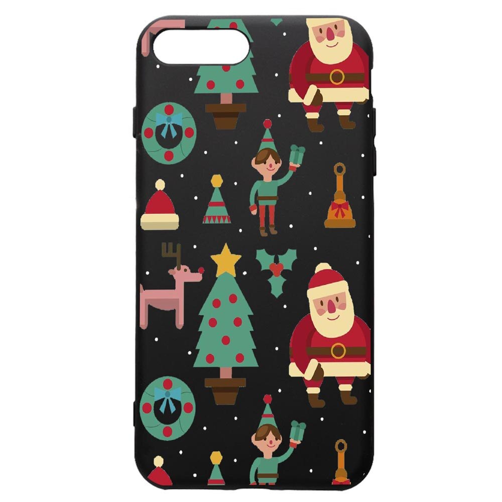 Husa de protectie Apple iPhone 8 Plus / iPhone 7 Plus, Xmas, silicon, cu interiorul din material textil, protectie camera, PB320