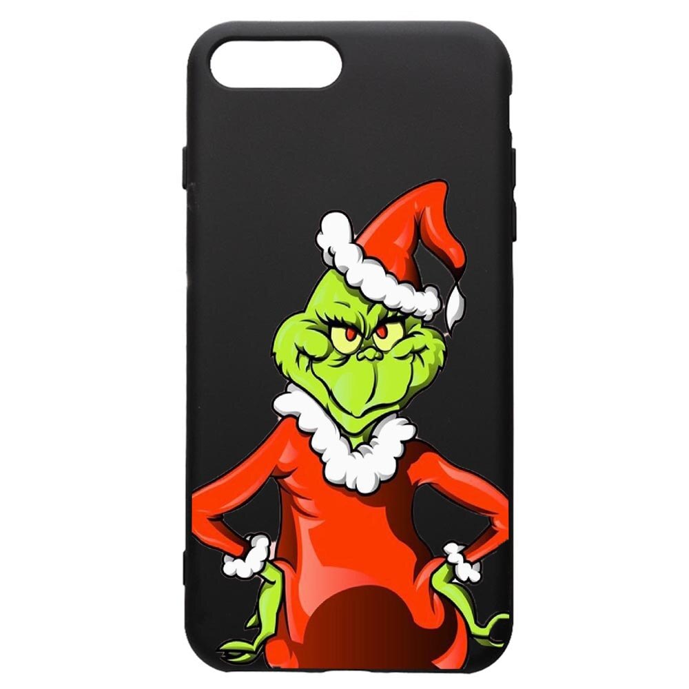 Husa de protectie Apple iPhone 8 Plus / iPhone 7 Plus, Xmas Grinch, silicon, cu interiorul din material textil, protectie camera, PB322