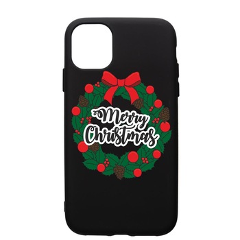 Husa de protectie Apple iPhone 11, Xmas, silicon, cu interiorul din material textil, protectie camera, PB346 Husa de protectie Apple iPhone 11, Xmas, silicon, cu interiorul din material textil, protectie camera, PB346