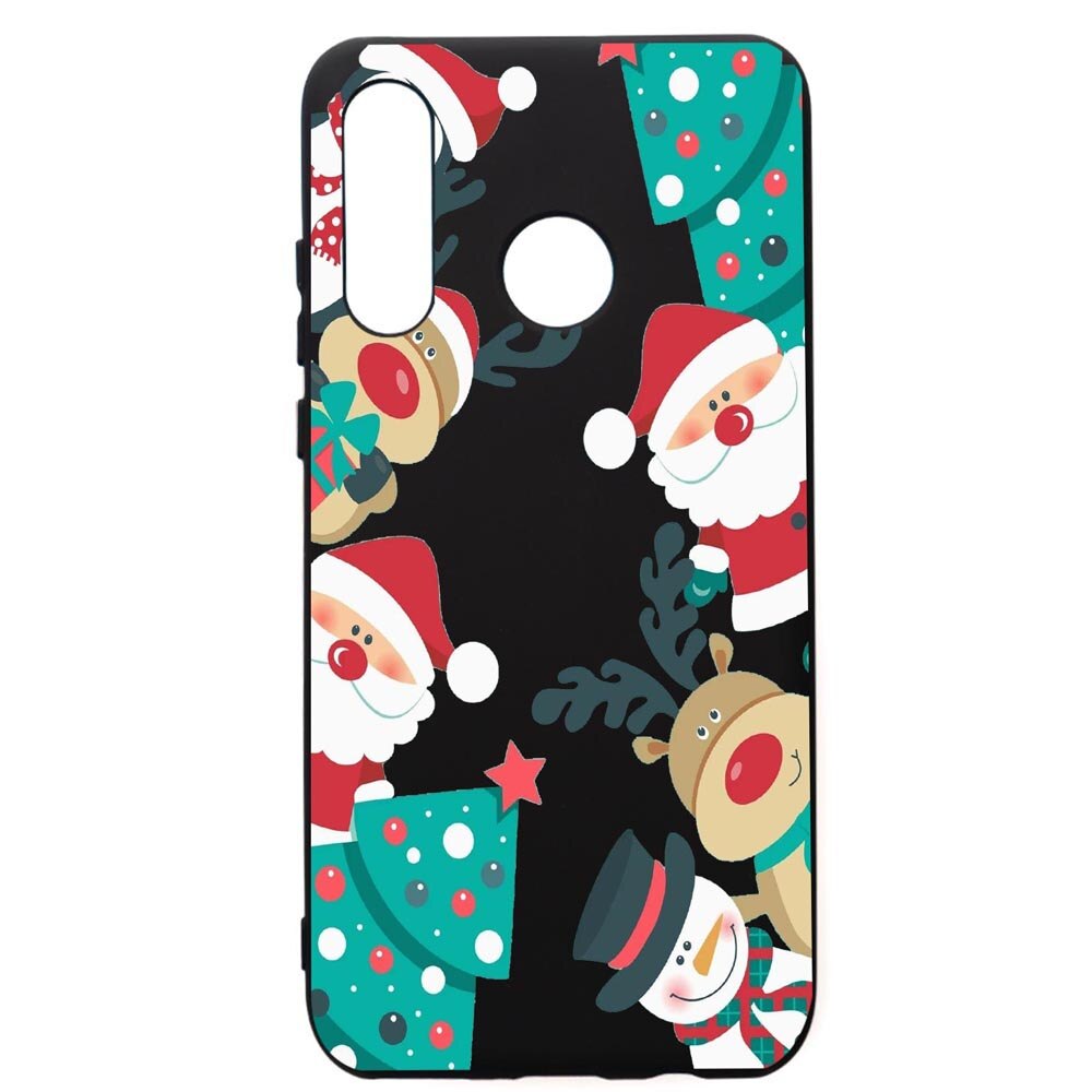 Husa de protectie Huawei P30 Lite, Xmas, silicon, cu interiorul din material textil, protectie camera, PB338
