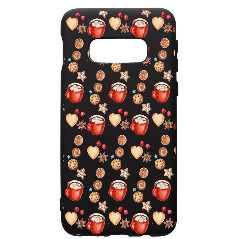 Husa de protectie Samsung Galaxy S10E, Xmas Coffee, silicon, cu interiorul din material textil, protectie camera, PB343