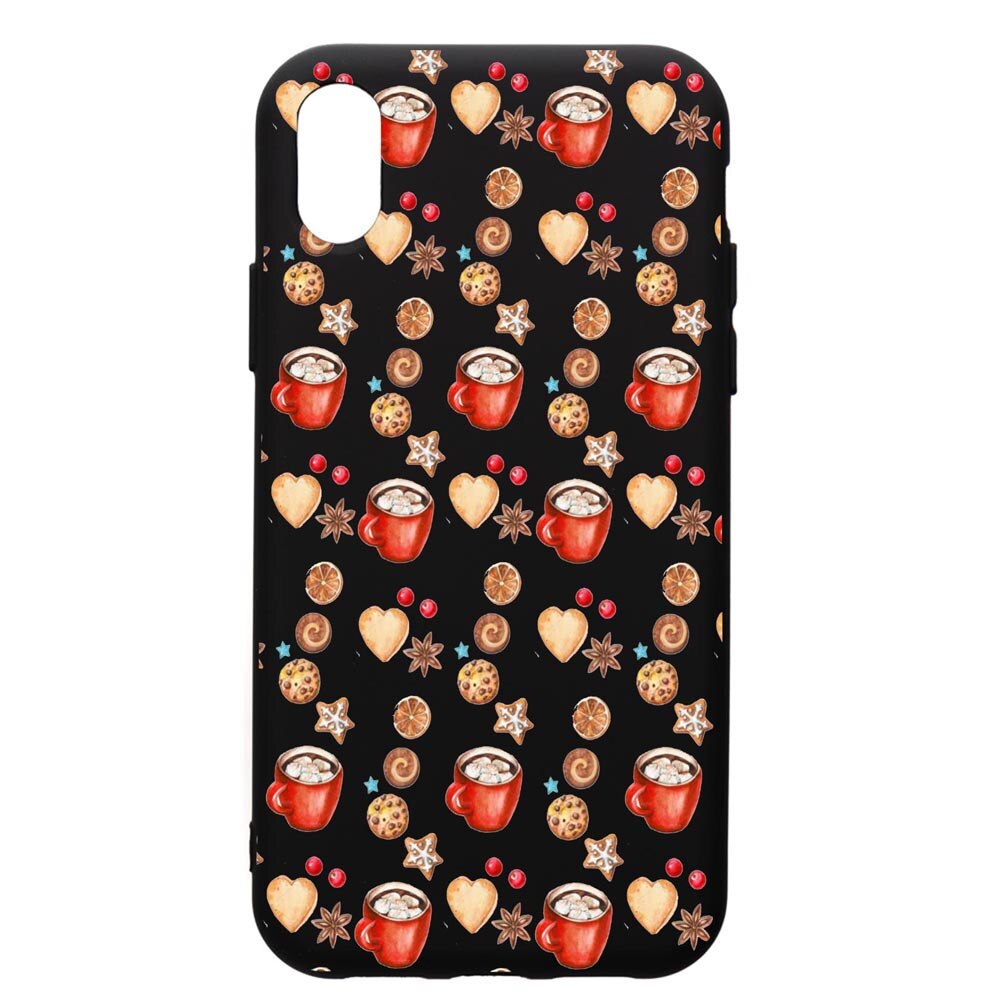 Husa de protectie Apple iPhone XS / iPhone X, Xmas Coffee, silicon, cu interiorul din material textil, protectie camera, PB343