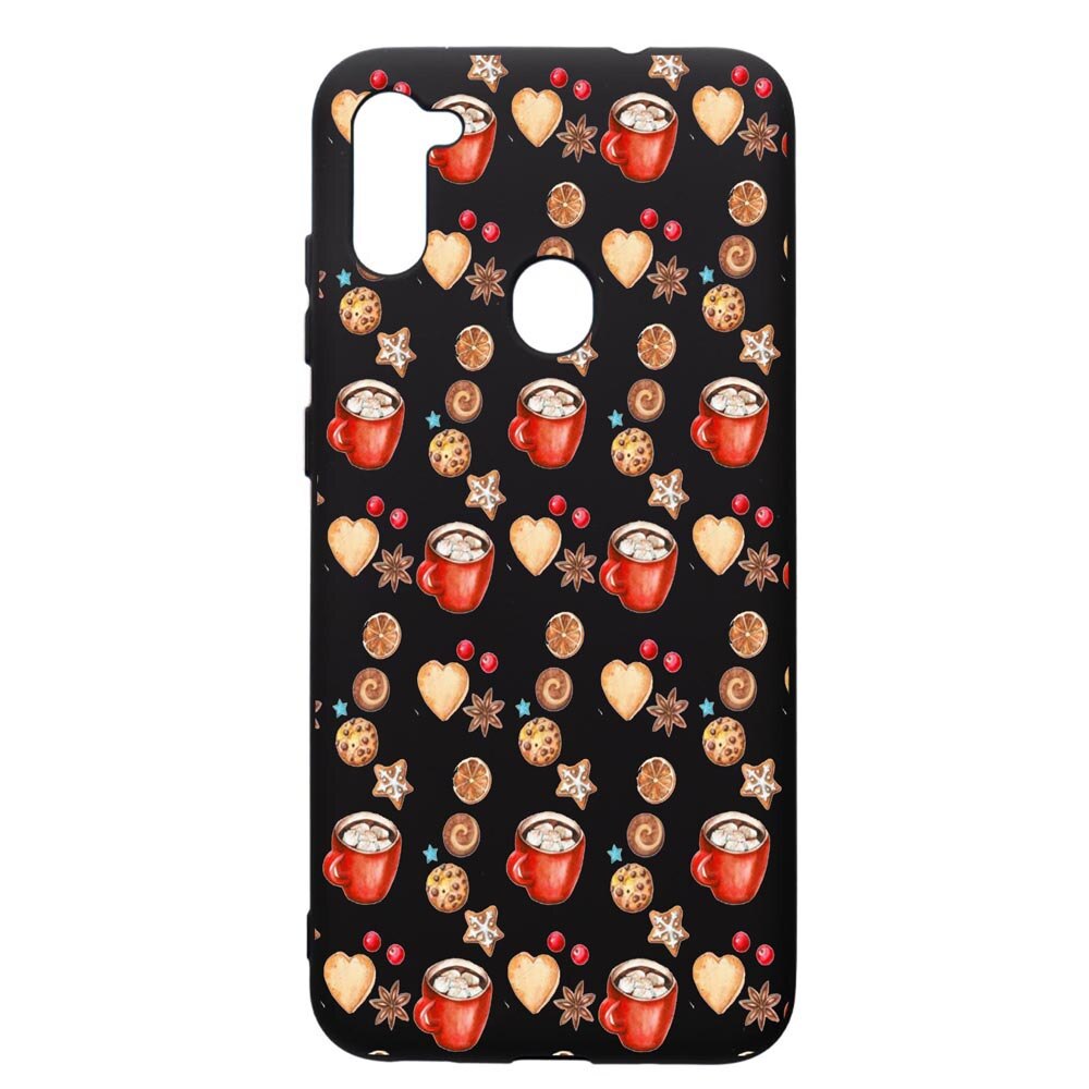 Husa de protectie Samsung Galaxy A11, Xmas Coffee, silicon, cu interiorul din material textil, protectie camera, PB343