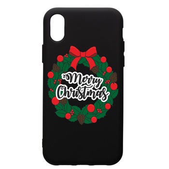 Husa de protectie Apple iPhone XS Max, Xmas, silicon, cu interiorul din material textil, protectie camera, PB346 Husa de protectie Apple iPhone XS Max, Xmas, silicon, cu interiorul din material textil, protectie camera, PB346