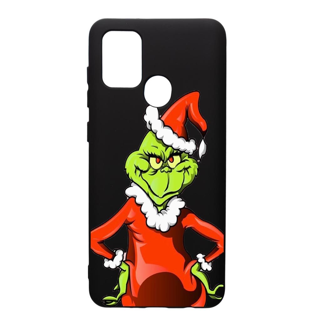 Husa de protectie Samsung Galaxy A21, Xmas Grinch, silicon, cu interiorul din material textil, protectie camera, PB322