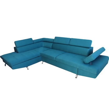 Coltar Rio, extensibil si cu lada de depozitare, dimensiuni 295 x 208 cm, stofa rezistenta la uzura, Albastru turquoise ,Etna 85, DR Coltar Rio, extensibil si cu lada de depozitare, dimensiuni 295 x 208 cm, stofa rezistenta la uzura, Albastru turquoise ,Etna 85, DR