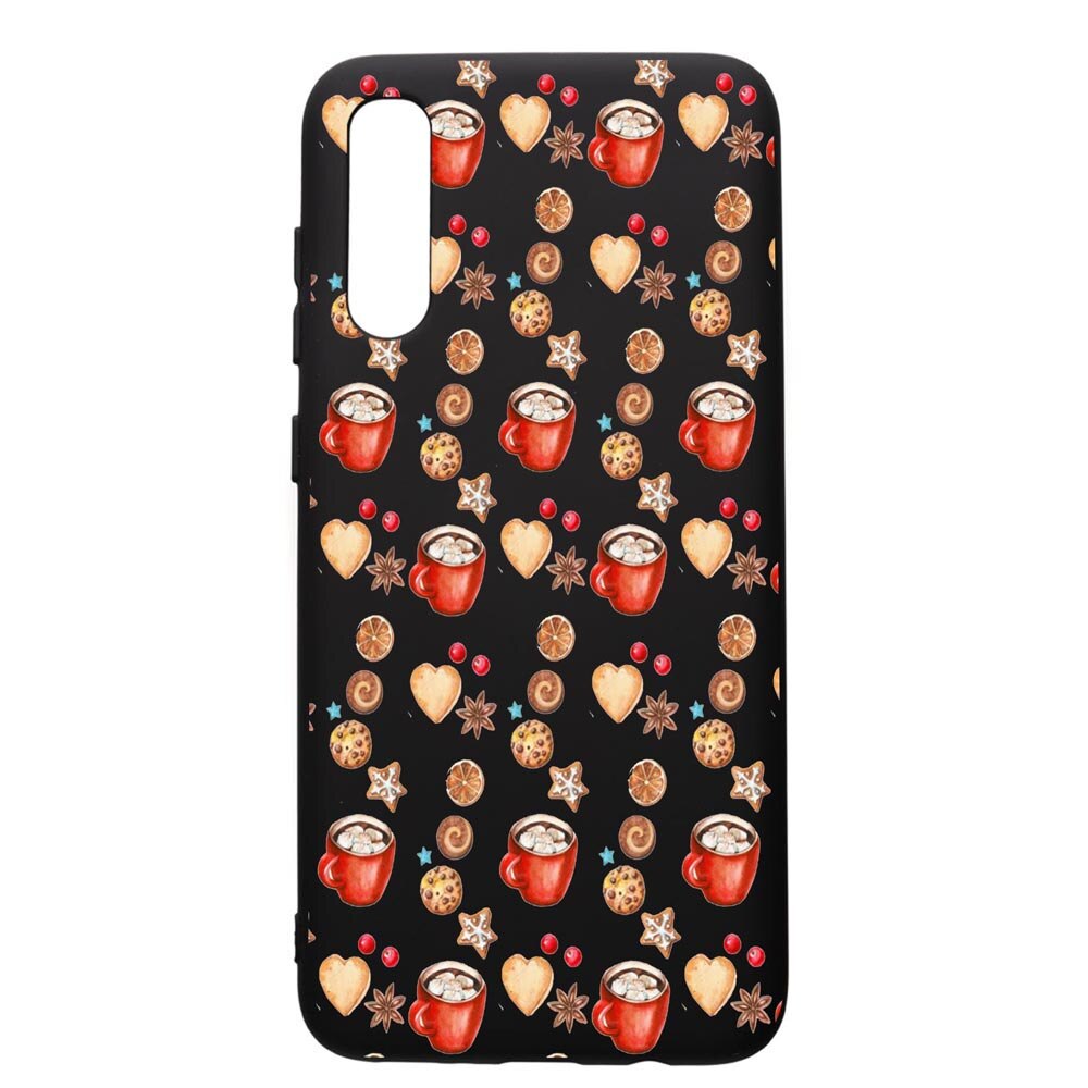 Husa de protectie Samsung Galaxy A50, Xmas Coffee, silicon, cu interiorul din material textil, protectie camera, PB343