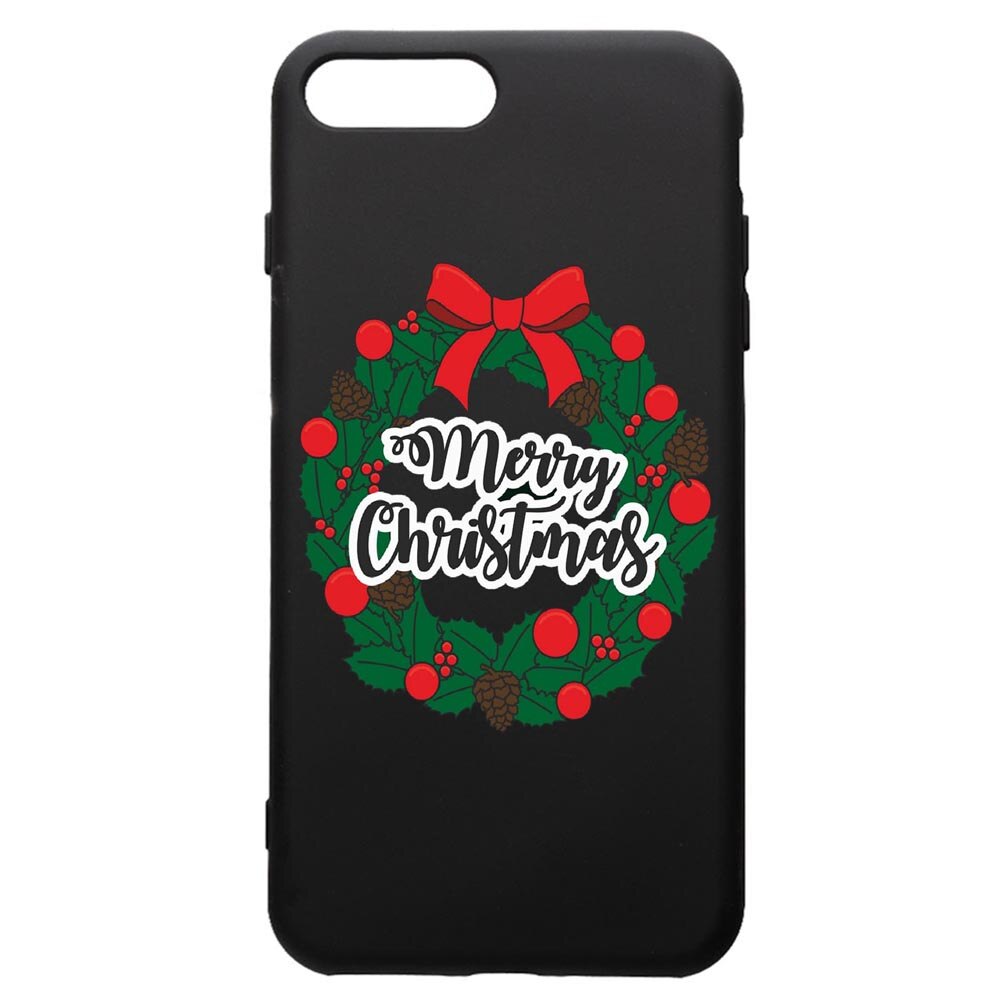 Husa de protectie Apple iPhone 8 Plus / iPhone 7 Plus, Xmas, silicon, cu interiorul din material textil, protectie camera, PB346