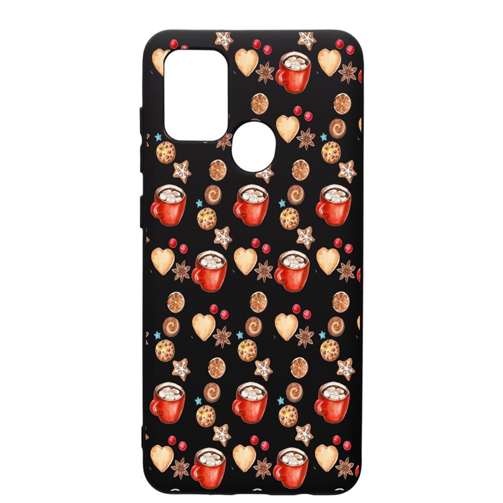 Husa de protectie Samsung Galaxy A21, Xmas Coffee, silicon, cu interiorul din material textil, protectie camera, PB343
