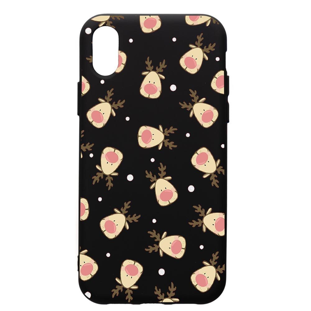 Husa de protectie Apple iPhone XR, Xmas Reindeer, silicon, cu interiorul din material textil, protectie camera, PB349