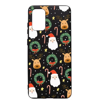 Husa de protectie Samsung Galaxy A41, Happy, silicon, cu interiorul din material textil, protectie camera, PB350 Husa de protectie Samsung Galaxy A41, Happy, silicon, cu interiorul din material textil, protectie camera, PB350