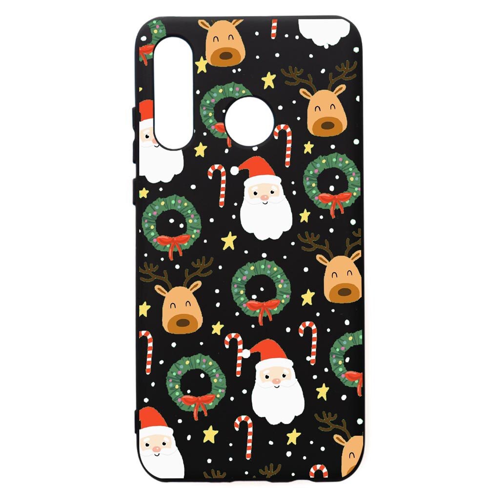 Husa de protectie Huawei P30 Lite, Happy, silicon, cu interiorul din material textil, protectie camera, PB350