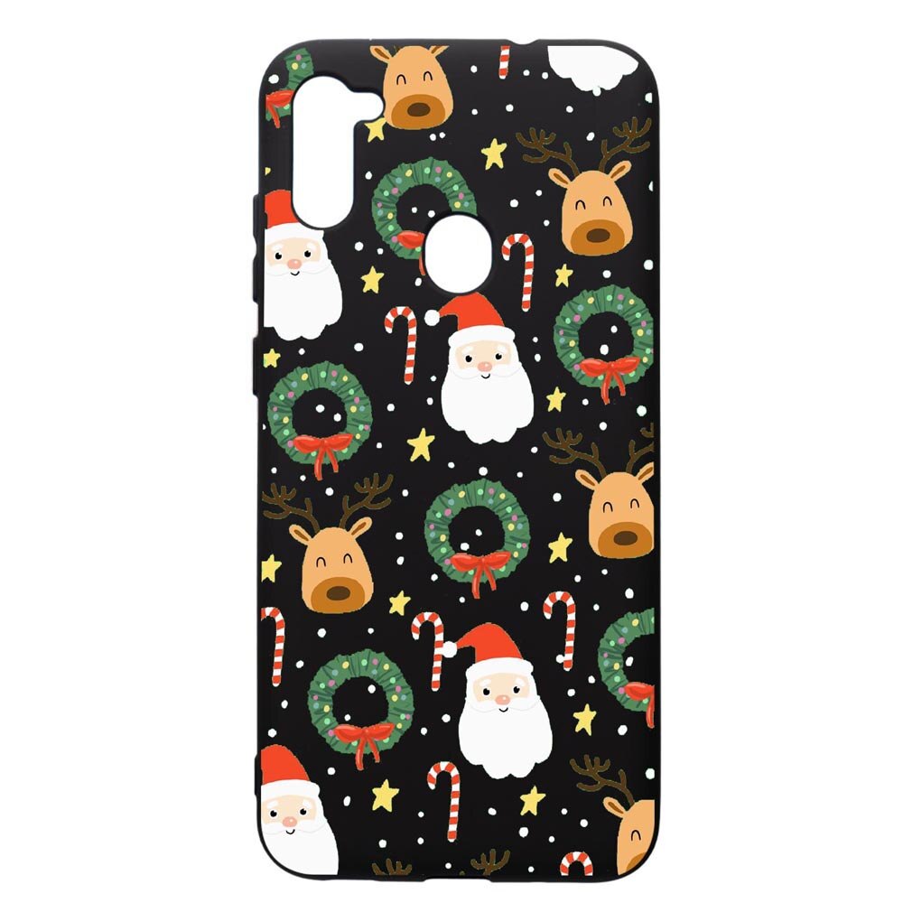 Husa de protectie Samsung Galaxy A11, Happy, silicon, cu interiorul din material textil, protectie camera, PB350