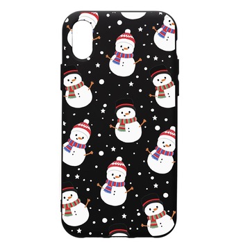 Husa de protectie Samsung Galaxy A01, Snowman, silicon, cu interiorul din material textil, protectie camera, PB351 Husa de protectie Samsung Galaxy A01, Snowman, silicon, cu interiorul din material textil, protectie camera, PB351
