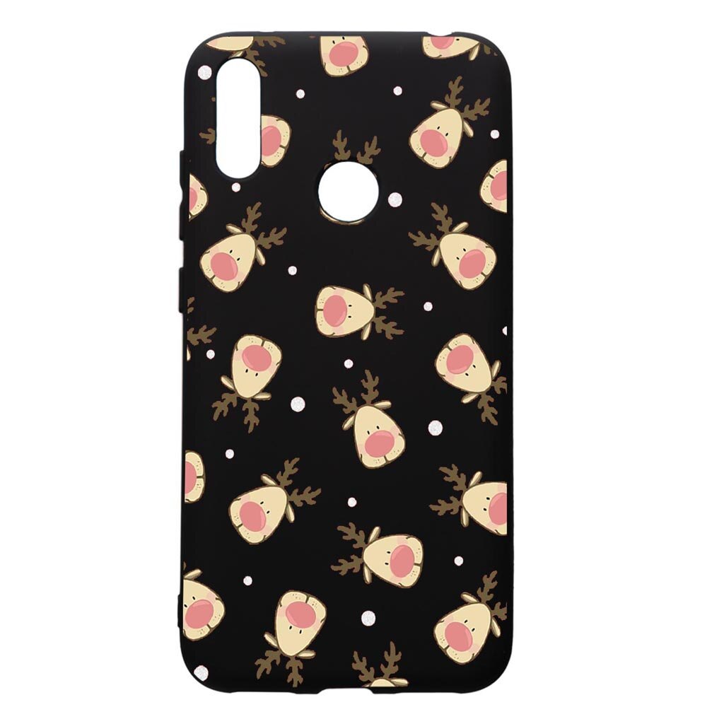 Husa de protectie Huawei Y7 2019, Xmas Reindeer, silicon, cu interiorul din material textil, protectie camera, PB349