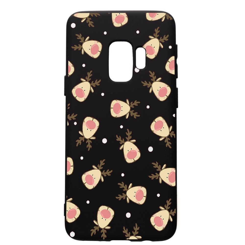 Husa de protectie Samsung Galaxy S9, Xmas Reindeer, silicon, cu interiorul din material textil, protectie camera, PB349