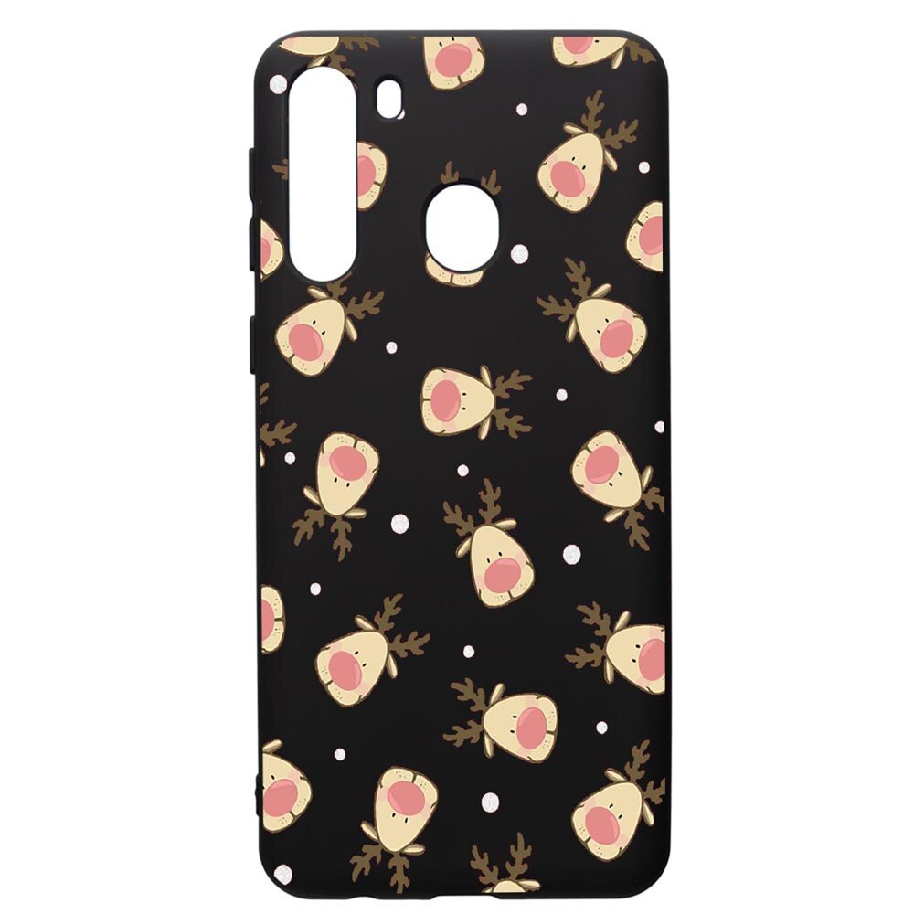 Husa de protectie Samsung Galaxy A21S, Xmas Reindeer, silicon, cu interiorul din material textil, protectie camera, PB349