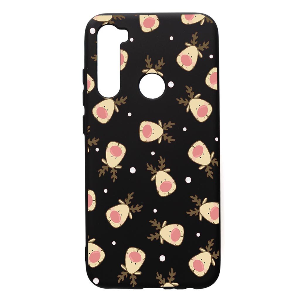 Husa de protectie Xiaomi Redmi Note 8, Xmas Reindeer, silicon, cu interiorul din material textil, protectie camera, PB349