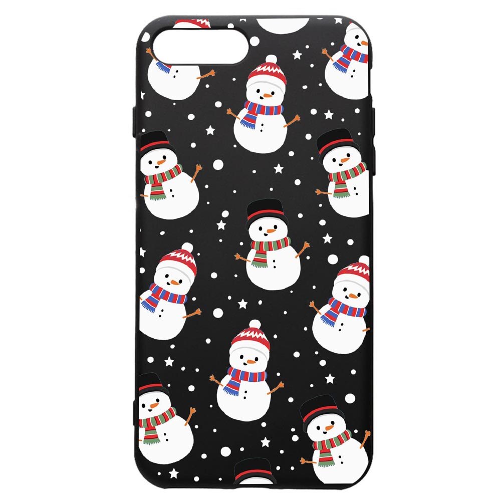 Husa de protectie Apple iPhone 8 Plus / iPhone 7 Plus, Snowman, silicon, cu interiorul din material textil, protectie camera, PB351