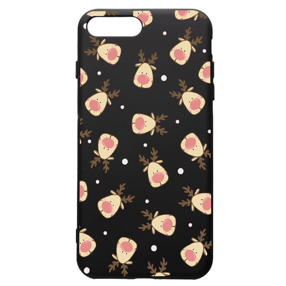 Husa de protectie Apple iPhone 8 Plus / iPhone 7 Plus, Xmas Reindeer, silicon, cu interiorul din material textil, protectie camera, PB349