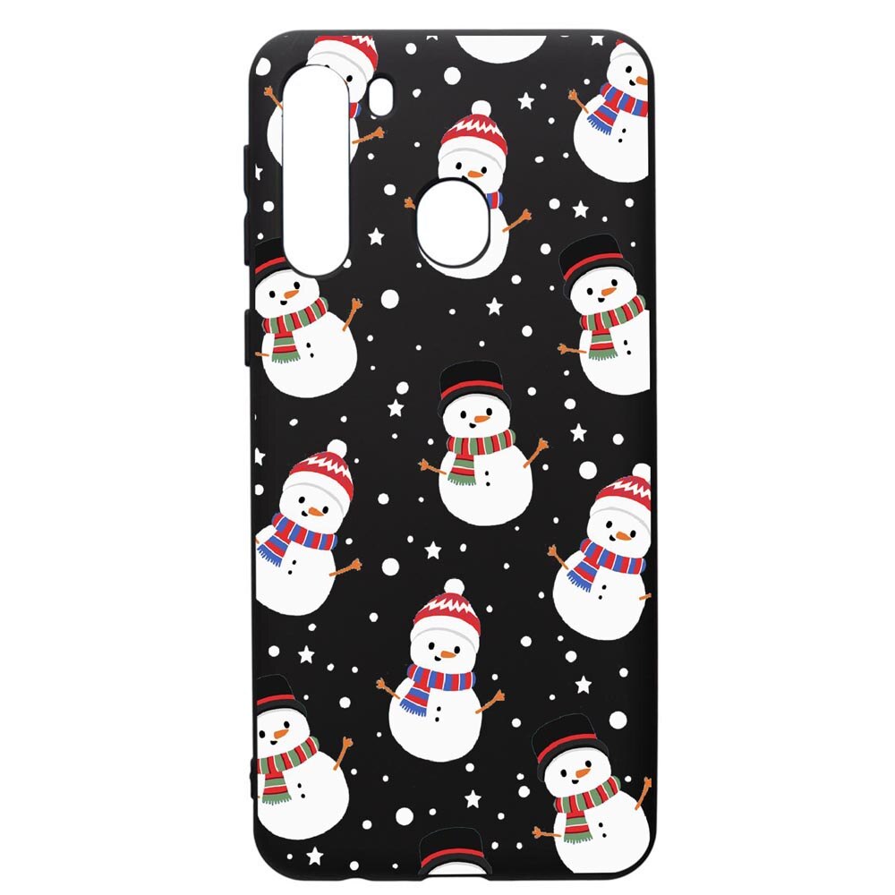 Husa de protectie Samsung Galaxy A21S, Snowman, silicon, cu interiorul din material textil, protectie camera, PB351