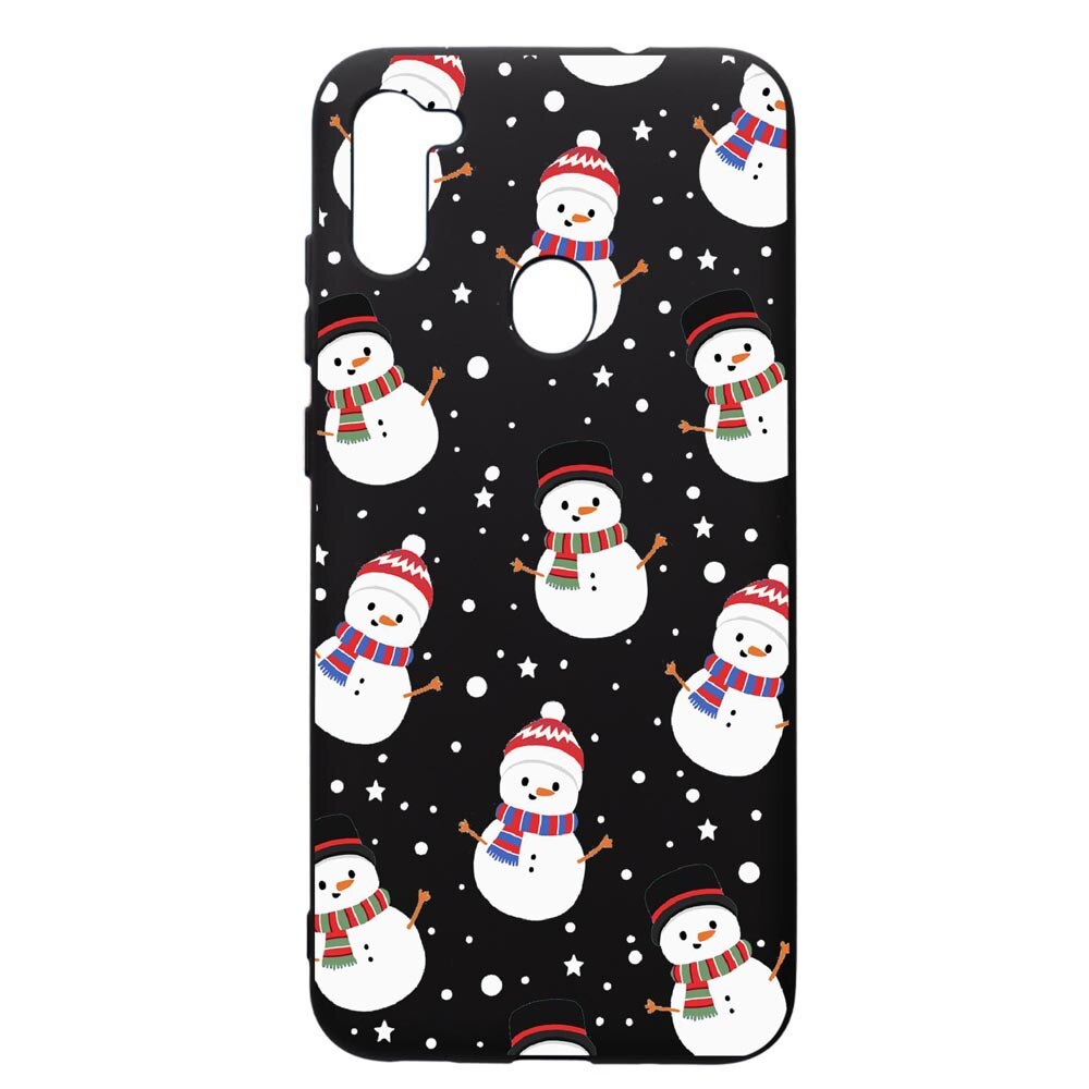 Husa de protectie Samsung Galaxy A11, Snowman, silicon, cu interiorul din material textil, protectie camera, PB351