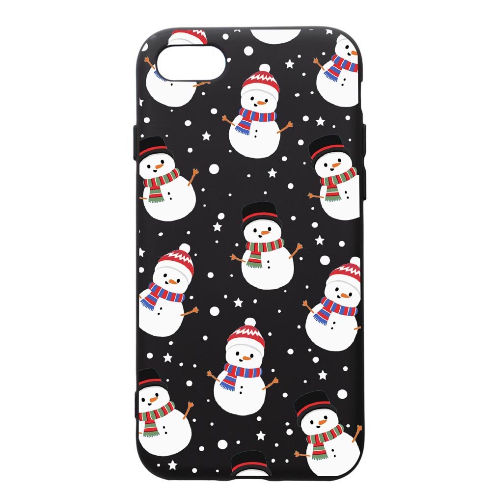 Husa de protectie Apple iPhone SE 2 / iPhone 8 / iPhone 7, Snowman, silicon, cu interiorul din material textil, protectie camera, PB351