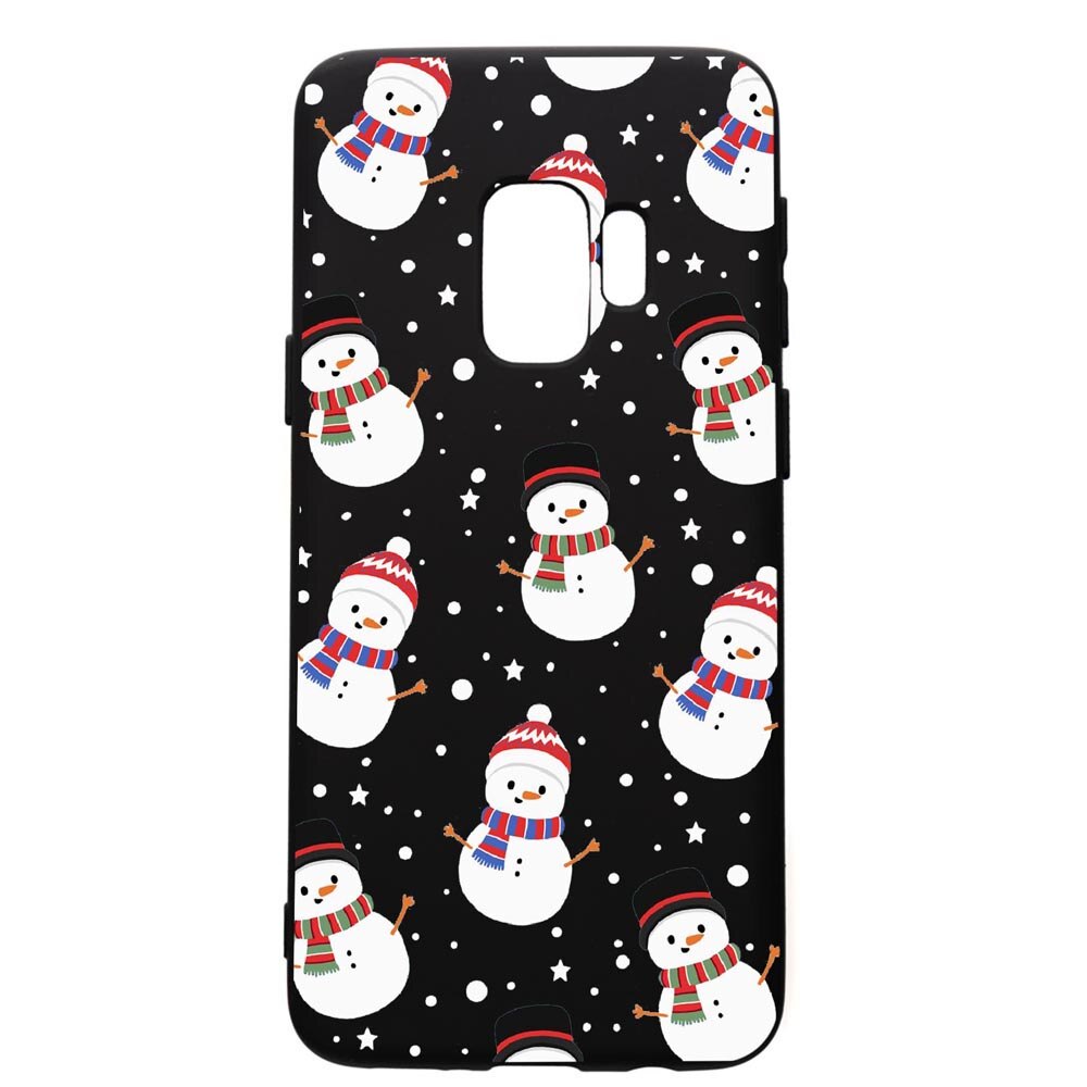 Husa de protectie Samsung Galaxy S9, Snowman, silicon, cu interiorul din material textil, protectie camera, PB351