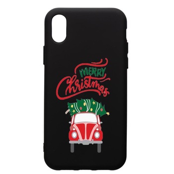 Husa de protectie Apple iPhone XS Max, Xmas, silicon, cu interiorul din material textil, protectie camera, PB357 Husa de protectie Apple iPhone XS Max, Xmas, silicon, cu interiorul din material textil, protectie camera, PB357